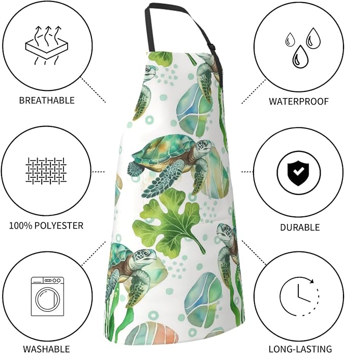 Serene Swan In Stream Adjustable Waterproof Apron Work Cooking Apron With Pockets For Men Women