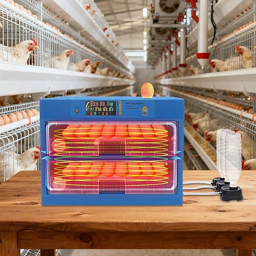 Eggs Automatic Incubator, 110V 80W Fully Automatic Egg Hatching Incubator 128 Eggs Incubator Poultry Hatcher w/Automatic Turning & Temperature for Hatching Duck & Goose Eggs (128 Eggs)