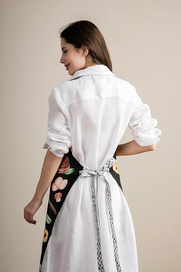 Maison d' Hermine 100% Cotton Apron for women with Pocket Kitchen Chef Apron for Men Cooking Easter Decorations