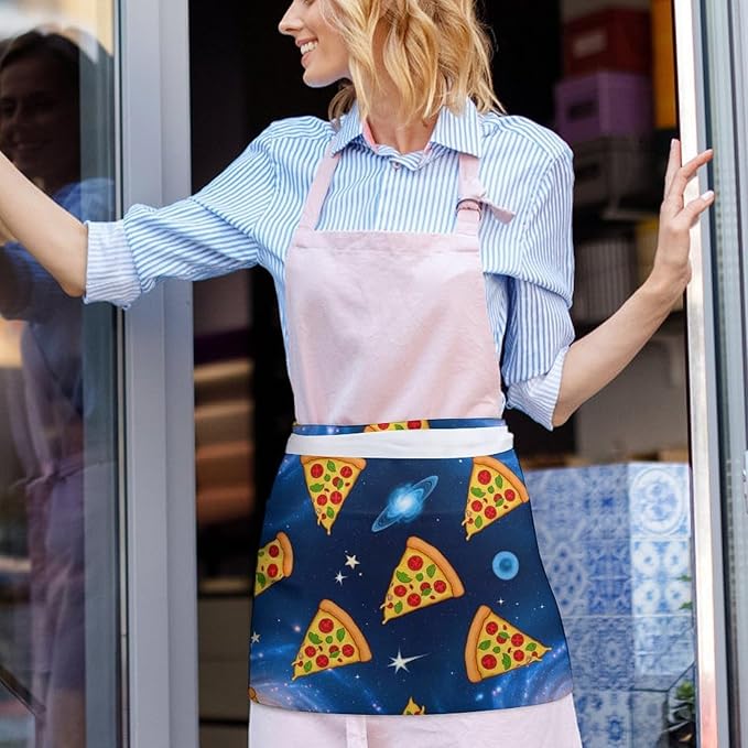 Unisex Half Waiter Waist Short Apron Waterproof Chef Works Waitress Aprons
