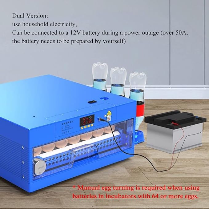Eggs Automatic Egg Incubator, LED High-Efficiency Egg Turning & Temperature Control, Automatic Ventilation Egg Incubators for Hatching Chicken Duck Goose Birds (176 Eggs)