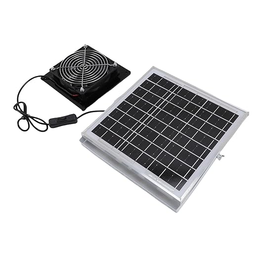8W Solar Powered Exhaust Fan, IP67 High Speed Ventilation Fan with 8W Solar Panel, for Chicken Coop Greenhouse Shed Pet House Window Ventilation