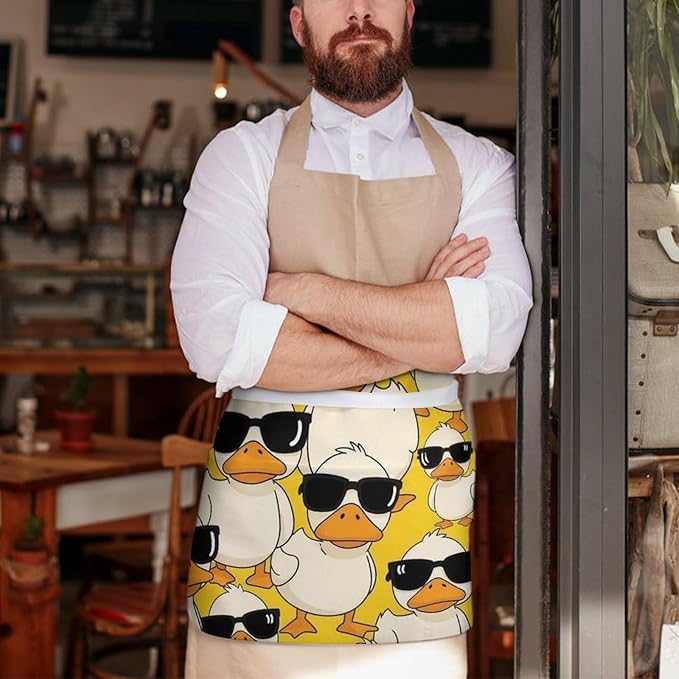 Unisex Half Waiter Waist Short Apron Waterproof Chef Works Waitress Aprons