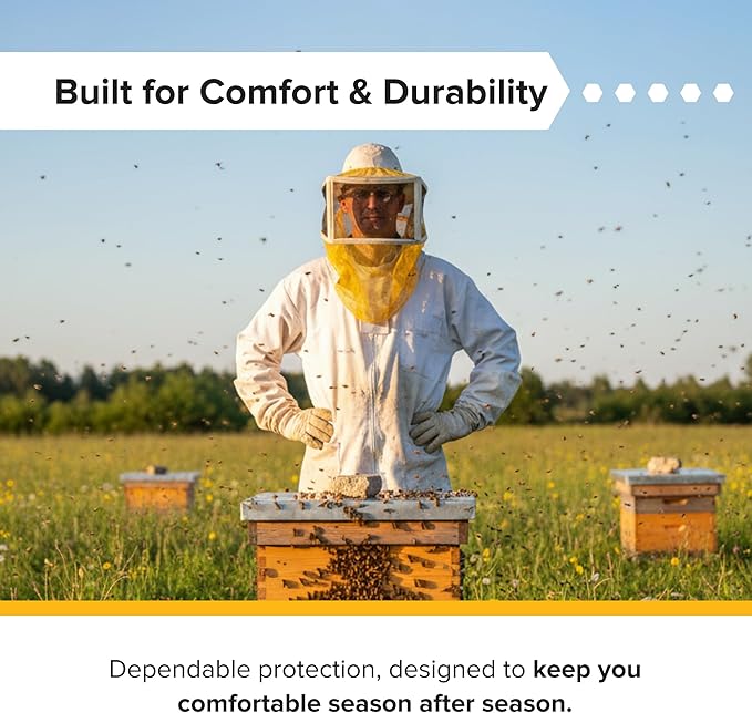 Mann Lake Stingless Binding Round Veil with Elastic Closure, Fine Mesh Beekeeping Head Cover for Hot Summer Weather, Breathable Veil for Bee Suit Protection, Comfort Fit for Farm and Backyard Work
