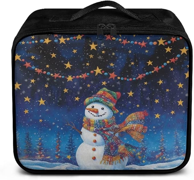 Rnyleeg Christmas First Aid Bag Empty First Aid Kits for Businesses Emergency Medical Kit for Home, Office, Car, Outdoor, Boat, Camping, Hiking Cute Snowman Star Print