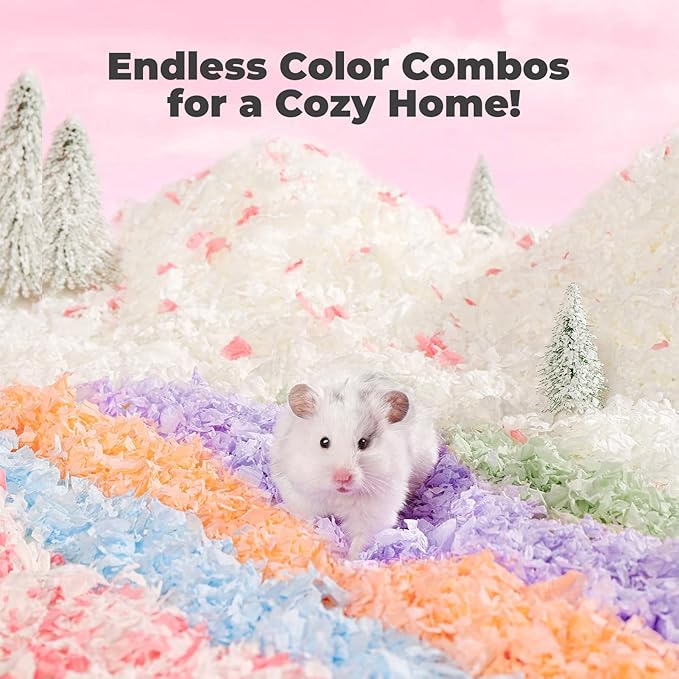 mini&moe Hamster Bedding: Odor Control and Dust-Free Moisture Absorbent Natural Paper Small Pet Bedding - for Guinea Pigs, Hamsters, and Rabbits, 12 Liters