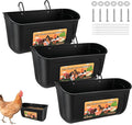 3 Pack Hanging Chicken Feeder Waterer, Duck Feeder for Outside with Clips, Water Trough for Duck Goose Goat Pig Deer, Durable Poultry Feeding Water Container, Small