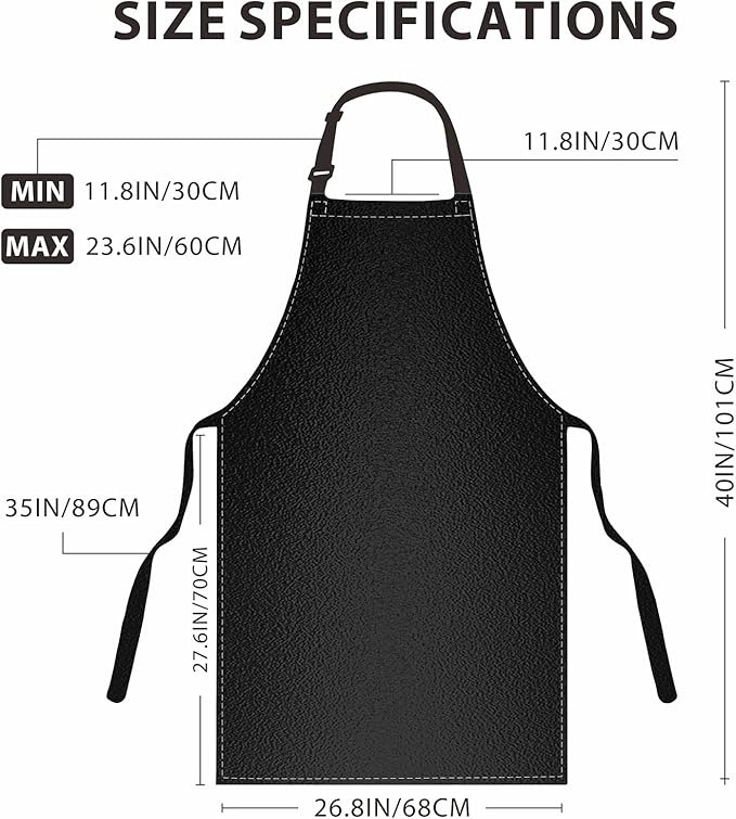 GoldPig Heavy-Duty Waterproof Apron, Chemical Resistant Rubber Vinyl for Industrial, Lab, Kitchen, Butcher & Grilling (40")