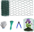 Chicken Poultry Wire Fencing,4inx10ft Vinyl Coated Hardware Cloth Rust-Resistant Hexagonal Mesh Roll with Snips/Gloves for Vegetable/Garden/Pets/Plants/Netting