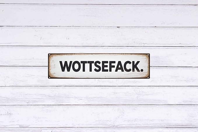 Funny German Phrase Metal Sign 4x16in Bilingual Plaque for Bar Game Room Wall Decor