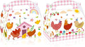 umoni Chicken Party Supplies Little Chick Birthday Favor Box 12PCS Chicken Theme Gift Box Farm Animals Treat Boxes for Barnyard Baby Shower Party Decor