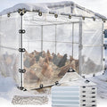 8 Mil Clear PVC Tarpaulins 3.2x15 ft, Waterproof Wind-Proof Transparent Vinyl Tarp for Patio Pergola Garden Canopy Rainproof Anti-Tear PVC Cover with Grommets