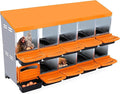 Chicken Nesting Box,10 Hole 2 Layer Hen Nest Boxes, Roll-Away Egg Collection System with Ventilation Holes，Rustproof Plastic Tray & Keyhole Mounting, Chicken Laying Box
