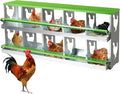 Chicken Nesting Box,Heavy Duty Metal Nest Boxes,10 Hole Roll Away Nesting Boxes,with Large Vented Holes,Wall-Mountable Chicken Coop Nesting Boxes,for Chickens,Ducks,Large Egg Boxes (Green 10 Hole)
