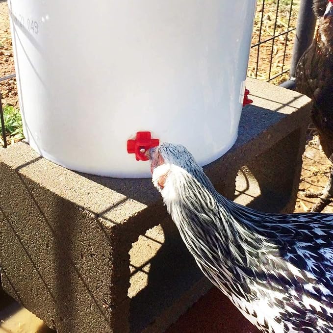 40 Pack Horizontal Chicken Nipples Waterer - Automatic Chicken Water Feeder, Easy Install Poultry Nipples Horizontal Side Mount Drinkers or Quail Duck