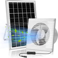 Solar Powered Exhaust Fan, 15W Solar Panel + 6" Ventilation Vent Fan for Outside Greenhouse, Chicken Coop, Shed, Pet House