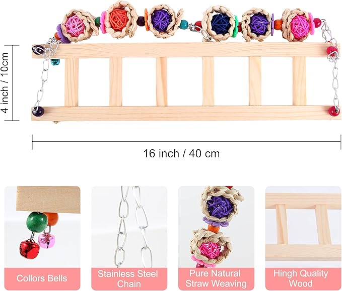 8PCS Chicken Toys for Coop Accessories, Chicken Swing, Xylophone, Mirror, Vegetable Hanging Feeder, Fruit Rack for Poultry Rooster Large Bird Parrot Lovers’ Entertainment Gift