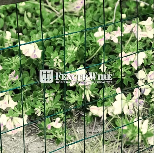Fencer Wire 16 Gauge Green Vinyl Coated Welded Wire Mesh Size 2 inch X 3 inch