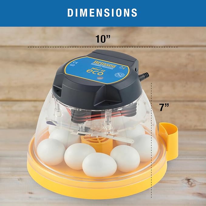 Brinsea Mini II Eco Manual Egg Incubator with External Water Top-Up, Fan Assisted Air Circulation for Hatching 10 Chicken, Duck, or Other Eggs, Ideal for Beginners