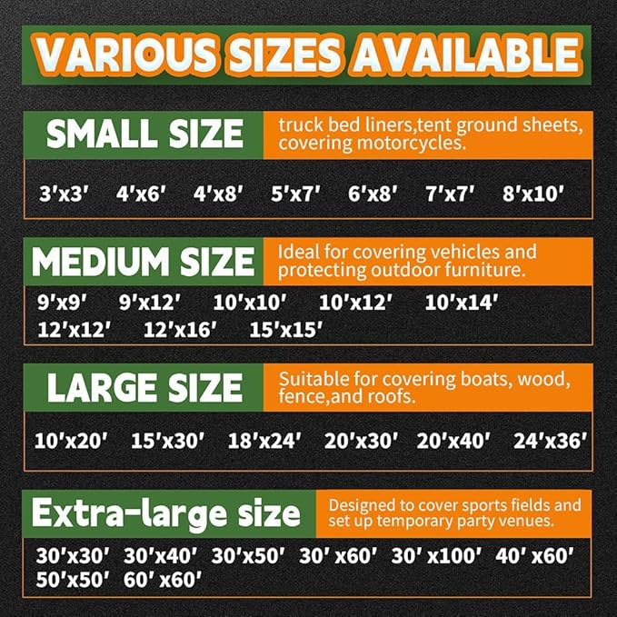 RAINDEWAY Tarps Heavy Duty Waterproof 12x16 Feet,10Mil Thick Multipurpose Poly Tarp Cover with Metal Grommets and Reinforced Edges,Silver/Brown Tarp