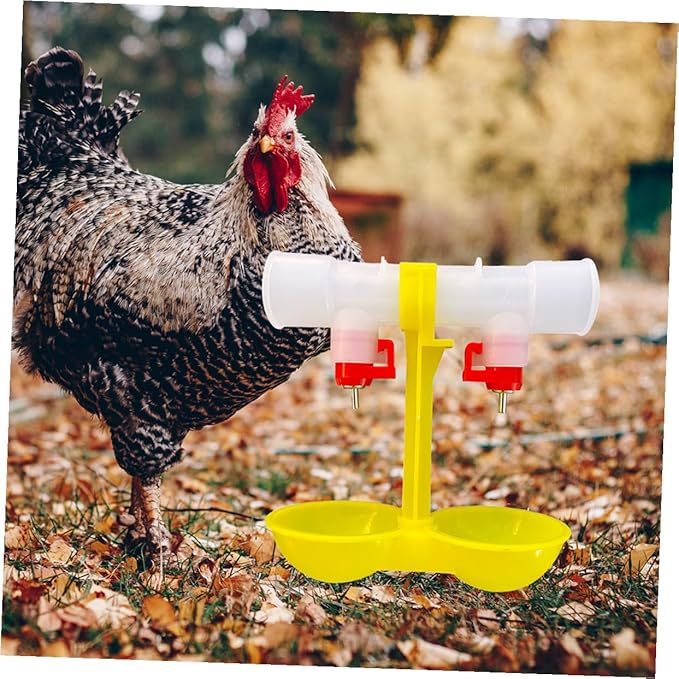 10pcs Dual-Head Ball Valve Poultry Water Nipples Automatic Chicken Waterer System Farm Drinking Fountain for Backyard and Commercial Use