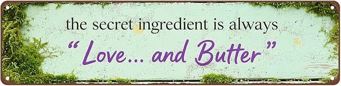 Vintage Metal Street Signs, Rustic Wall Art Plaques, Farmhouse Kitchen Home Bathroom Camping Bar Retro Decor Indoor Outdoor Road Sign 16 x 4 inch (LOVE & BUTTER)