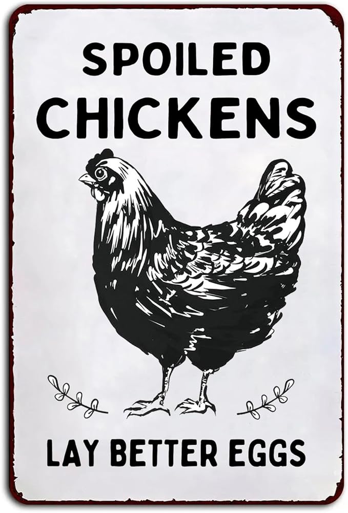 Chicken Decor for Coop Farmhouse Kitchen Garden Funny Vintage Metal Chicken Signs