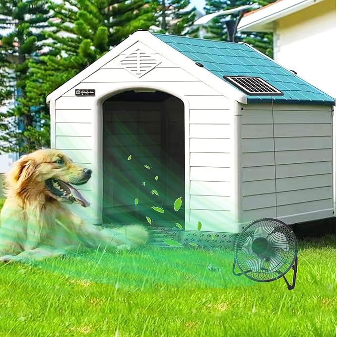8 Inch Solar Powered Fan, Install-free, with 18W Big Solar Panel, Cloudy Days Working Solar Fan for Air Circulation and Cooling in Greenhouse, Chicken Coop, Pet House, Attic, 14ft Long Cable