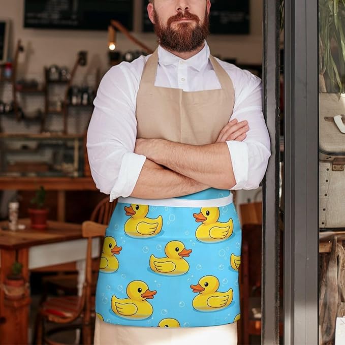 Unisex Half Waiter Waist Short Apron Waterproof Chef Works Waitress Aprons