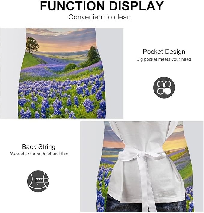 Waterproof Apron Adjustable Bib Aprons with Pockets Smiling Apron Kitchen Aprons for Women Men