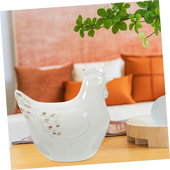 Alipis Farmhouse Style Ceramic Hen Decor Ornament for Kitchen Chicken Accessories