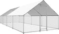 Large Metal Chicken Coop Chicken Pen with Water-Resident and Anti-UV Cover Walk-in Poultry Cage Chicken Runs for Yard with Cover Duck Rabbit Dog House Outdoor