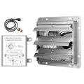 Simple Deluxe 24 Inch Wall Mounted Shutter Exhaust Fan with Temperature Controller and Power Cord Kit, Aluminum, 1400 RPM, 4016 CFM, for Attic, Garage, Louvered Vent, Plant, Greenhouse, Silver