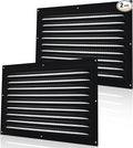 2 Pcs Aluminum Attic Vents 12" x 8" Metal Gable Wall Mesh Shed Vent with Screen Square Louver Grille for Exterior Door House Attic Garage Ceiling Chicken Coop