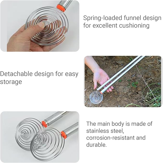 Peanut Picker, Egg Grabber & Nut Gatherer - 42in Adjustable Telescopic Stainless Steel Tool for Chicken Eggs, Potato and Fruit Harvesting (Lightweight, Flexible Basket, Multifunctional Farm Use)