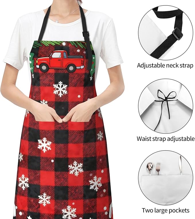 Shark Jumping Home Aprons 2 Pockets 33"×28" for Men Women, Ocean Sea Waterproof Kitchen Cooking Bib