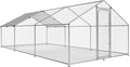 Large Metal Chicken Coop with Weatherproof Cover and Multi-Purpose Chicken Run for Chickens, Ducks, Rabbits, Farm and Yard Animal Pen (10’ W x 19.7’ L x 6.4’ H, Spire Roof)
