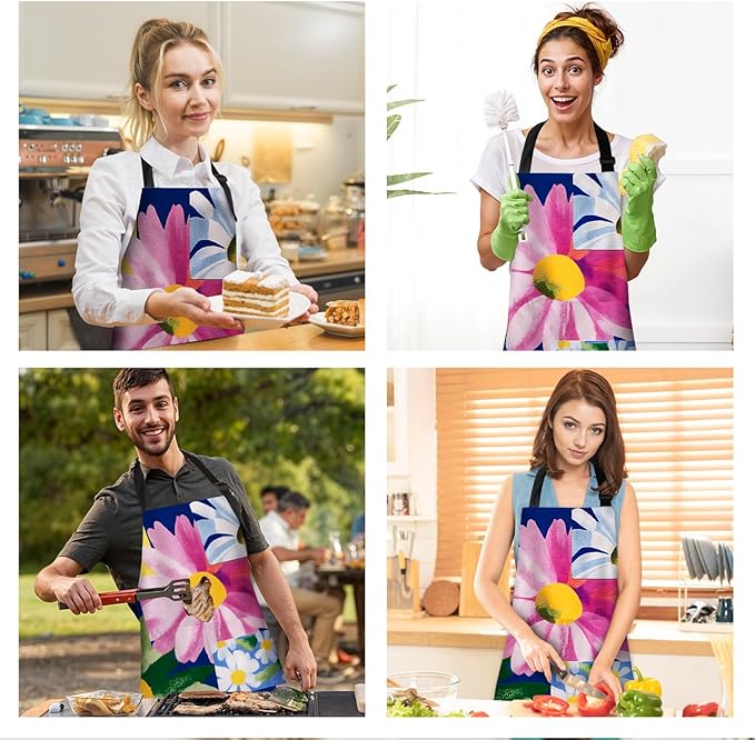 Apron Adjustable Waterproof with Two Deep Pockets Wowen men for Summer BBQ Pool Parties & Resorts