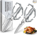 Dream Reach Kitchen Scissors Set - Multifunctional Heavy-Duty Kitchen Shears for Food, Meat Scissors Dishwasher Safe, Poultry Shears for Chicken, Meat, Seafood, Bone Cutting (Silver) Christmas Gifts