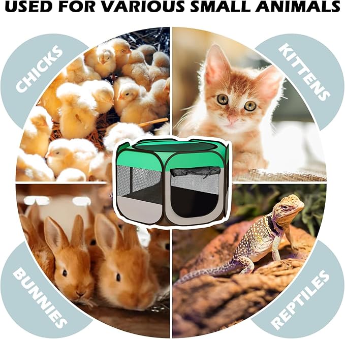 Portable Chicken Coop Chicken Tent with Waterproof Flame Retardant Cloth Bottom for Small Animals Foldable Outdoor Indoor Enclosure Chicken Brooder Pen (Chicken Brooder Tent)