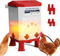 Heated Chicken Waterer, Thermostatically Controlled Poultry Water Heater for Winter, 4 Horizontal Nipples and 8 Support Legs, Anti-Freezing Watering System for Coop Accessories (Red, 3.2Gallon)