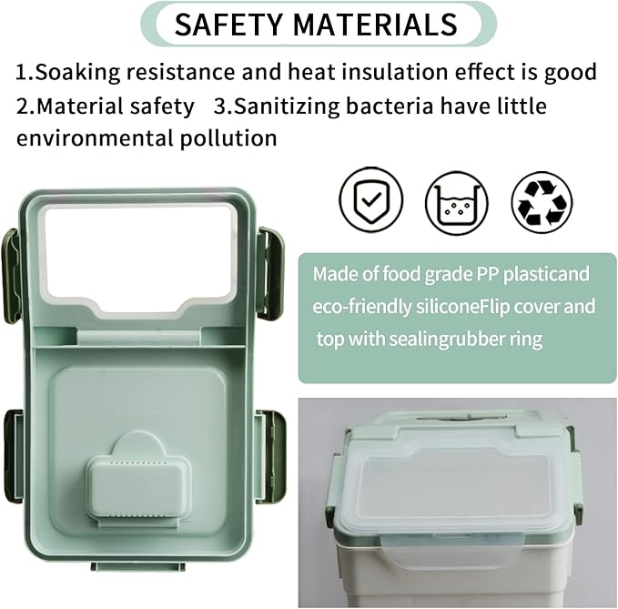 Large Flour Storage Container Bin 50lb, 2Pack Airtight Rice Storage Containers with Wheels Seal Locking Lid, BPA Free with Measuring Cup&Scoop for Flour, Rice, Grain(Green)