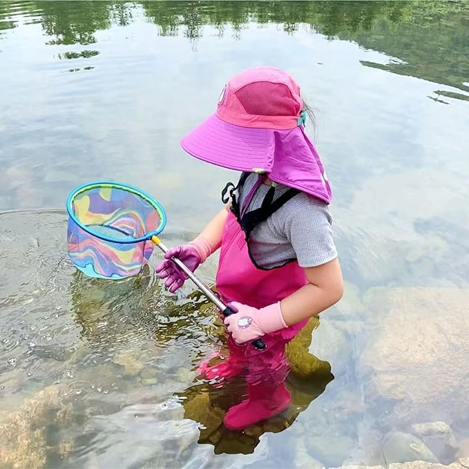 Fishing Net 2 Pack Retractable Lightweight Landing Net with Aluminum Rod Handle Fishing Nets for Youth Catch and Release Butterfly Nets