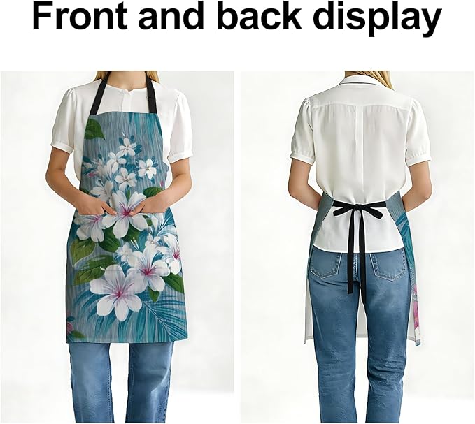 Apron Adjustable Waterproof with Two Deep Pockets Wowen men for Summer BBQ Pool Parties & Resorts