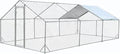 Large Metal Chicken Coop, Walk-in Poultry Cage Galvanized Hen Playpen House with with Water-Resident and Anti-UV Cover, Duck Rabbit House Outdoor, Backyard Farm, 9.8' L x 19.7' W x 6.5' H