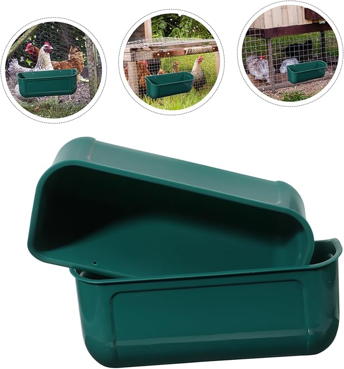 Galvanized Chicken Feeder Large Capacity Poultry Feeder Auto Feed Trough for Birds Feed Trough Bucket