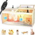 Chick Brooder Box Chicks Starter Kit with Heat Lamp and Thermometer,Feeder,Waterer,Perch,Aluminum Foil Pad Temperature-Controlled Brooder Box for Chicks,Ducks,Quail,Hamsters