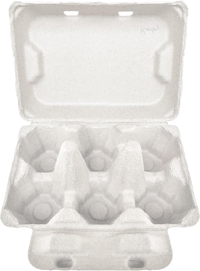 Henlay White Half Dozen Duck Egg Cartons – Holds 6 Jumbo Eggs – Blank Top for Custom Labels – Eco-Friendly Paper Pulp – Ideal for Farm Fresh or Backyard Eggs - 20 Pack