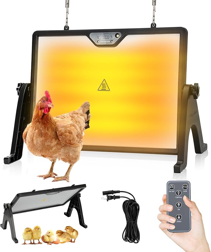 New Chick Brooder Heat Plate 5 Modes,Chicken Coop Heaters,Adaptive Temperature Sensor for Radiant Heater Panel for Chicks,Suitable for Timer Controller,ETL/UL Safety Certification,Energy-Saving Design