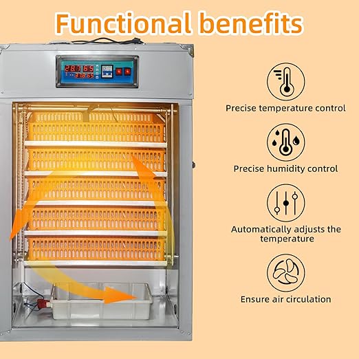 440 Egg Digital Cabinet Incubator，Poultry Hatching Breeding Cabinet Incubator for Auto Egg Turning, Temp/Humidity Control, Thermostatic for Chicken/Duck/Goose/Quail Bird.